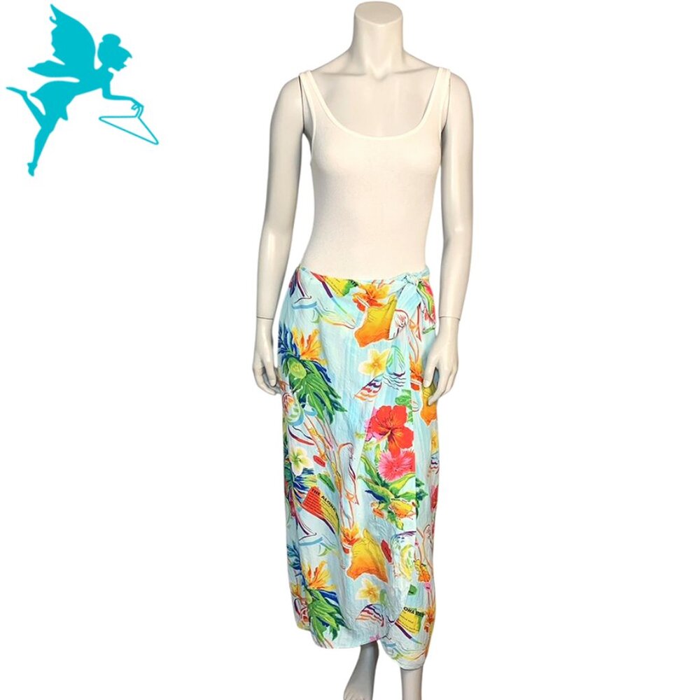 VINTAGE JAMS WORLD 90's Tropical Aloha Hawaii Print Wrap Sarong